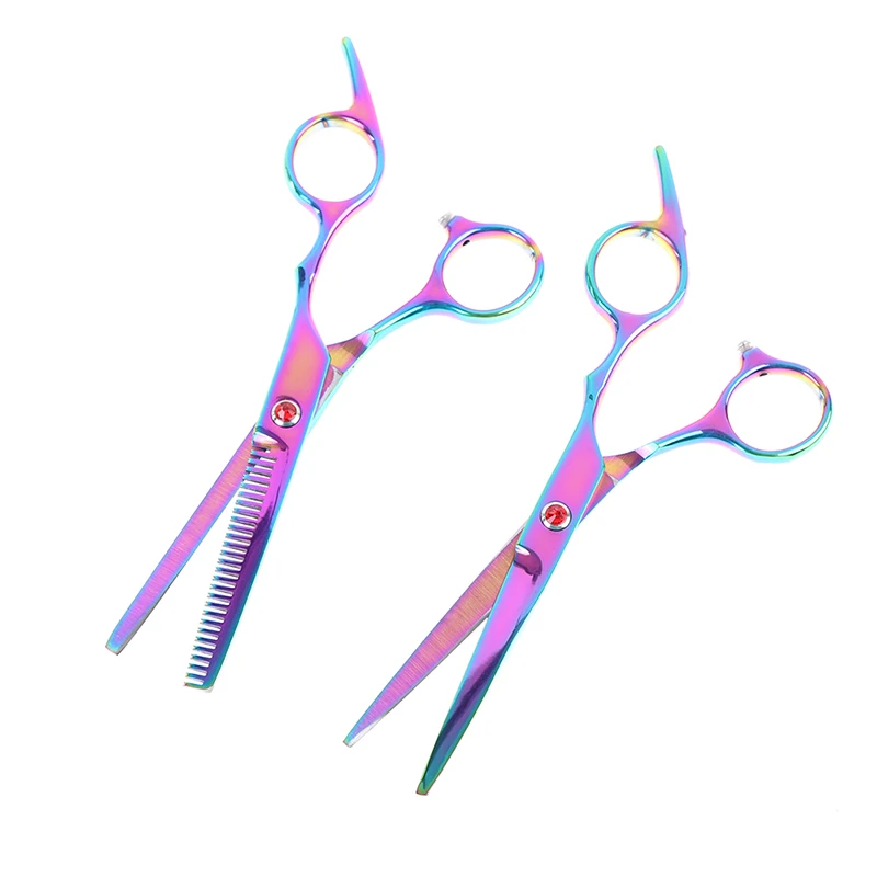 1pc Professional 6 inch rainbow cut hair scissors set cutting shears