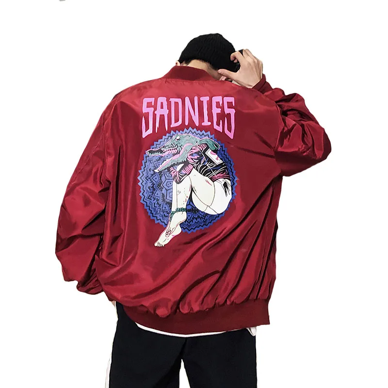 

Spring And Autumn New Bomber Jackets Men Women Couple Clothing Personalized Print Beauty Beast Graffiti Baseball Outerwear