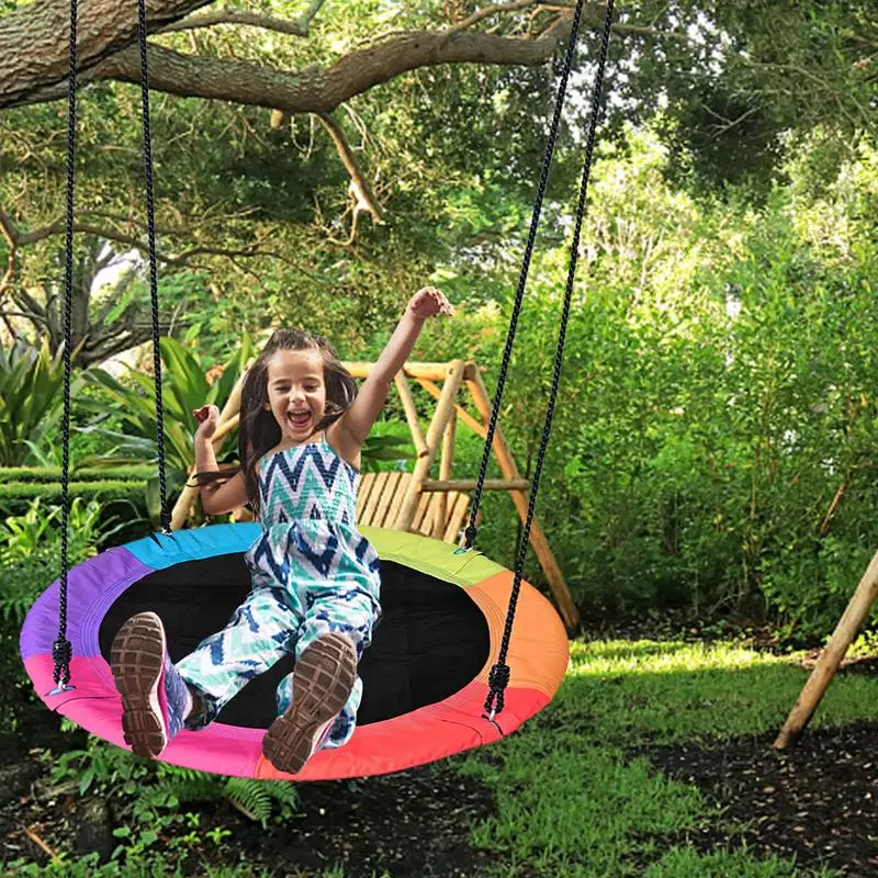Round Outdoor Swing 40 Inch Round Tree Swing Height Adjustable Height Adjustable 40 Inch Outdoor Children Swing Suitable For