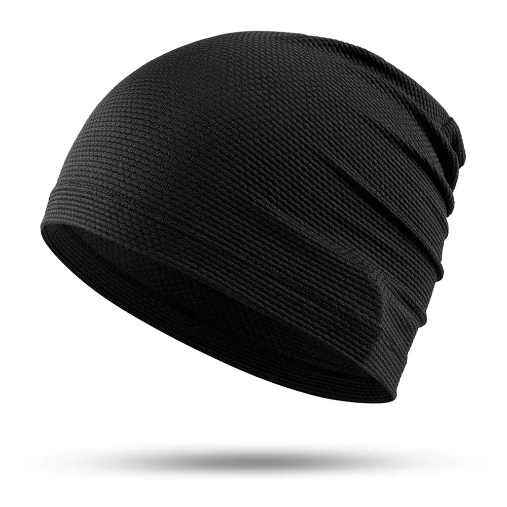High Quality Dark Grey Headwear Bandana Cycling Sports Cold Cap Running Absorbent Breathable Hat Cycling Stacked Cap Thin Summer