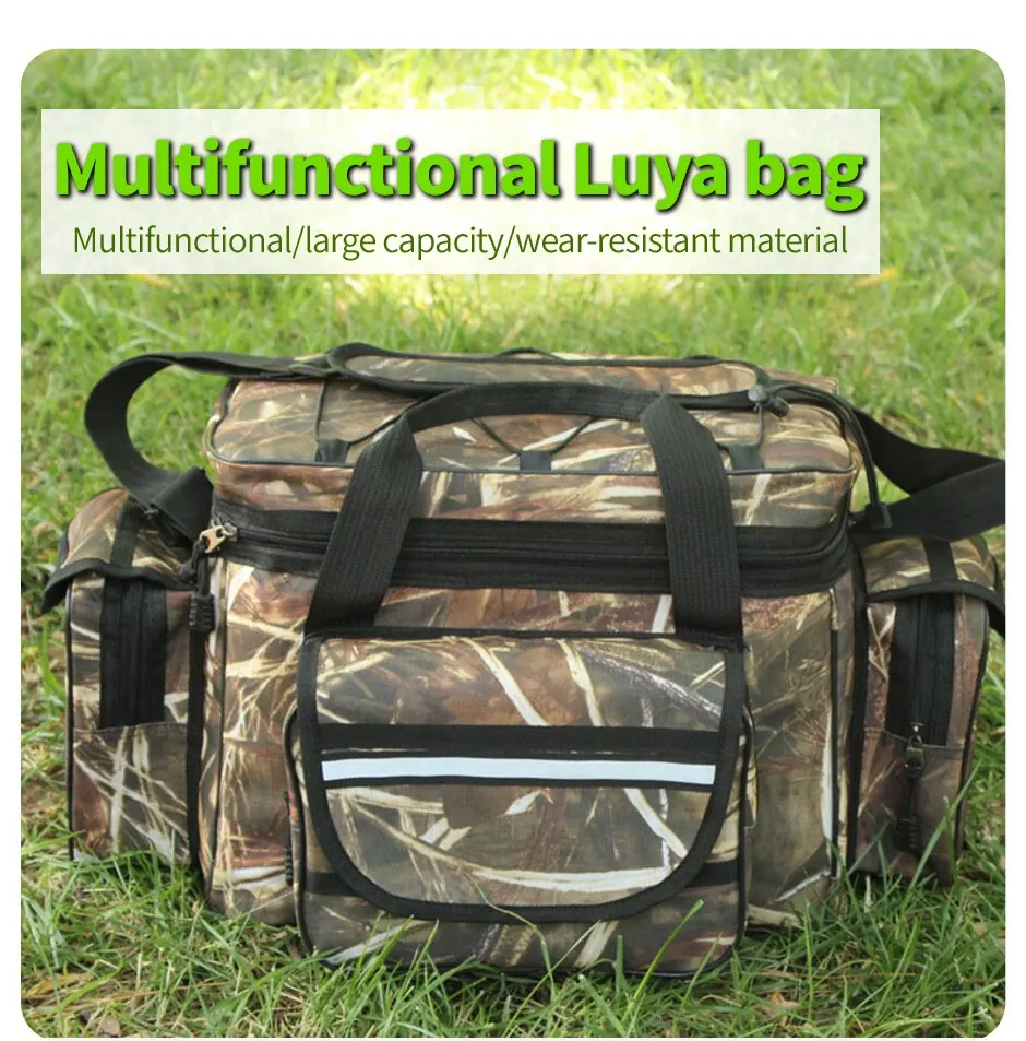 Description Picture 2 of itemWaterproof Fishing Bag Nylon Large Capacity Multi Purpose Fishing Tackle Two Layer Waterproof Outdoor Shoulder Bags