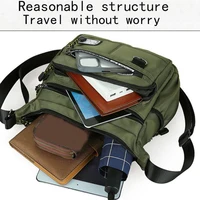 Sac à bandoulière d'affaires pour hommes avec poches multicouches, bandoulière réglable pour le travail et les voyages 3