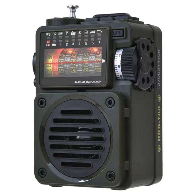 

APP Control Full Band Radio, AM FM VHF SW WB Receiver with , Radio Recording, Rechargeable Flashlight SOS Drop Shipping