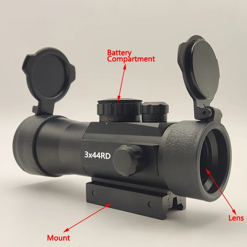 Red Dot Sight 3x44 Red Dot Scope 1x40 Hunting Lunettes Telescopic Sight 11/20mm Track Installation Spotting Scope for Rifle Outdoor Hunting