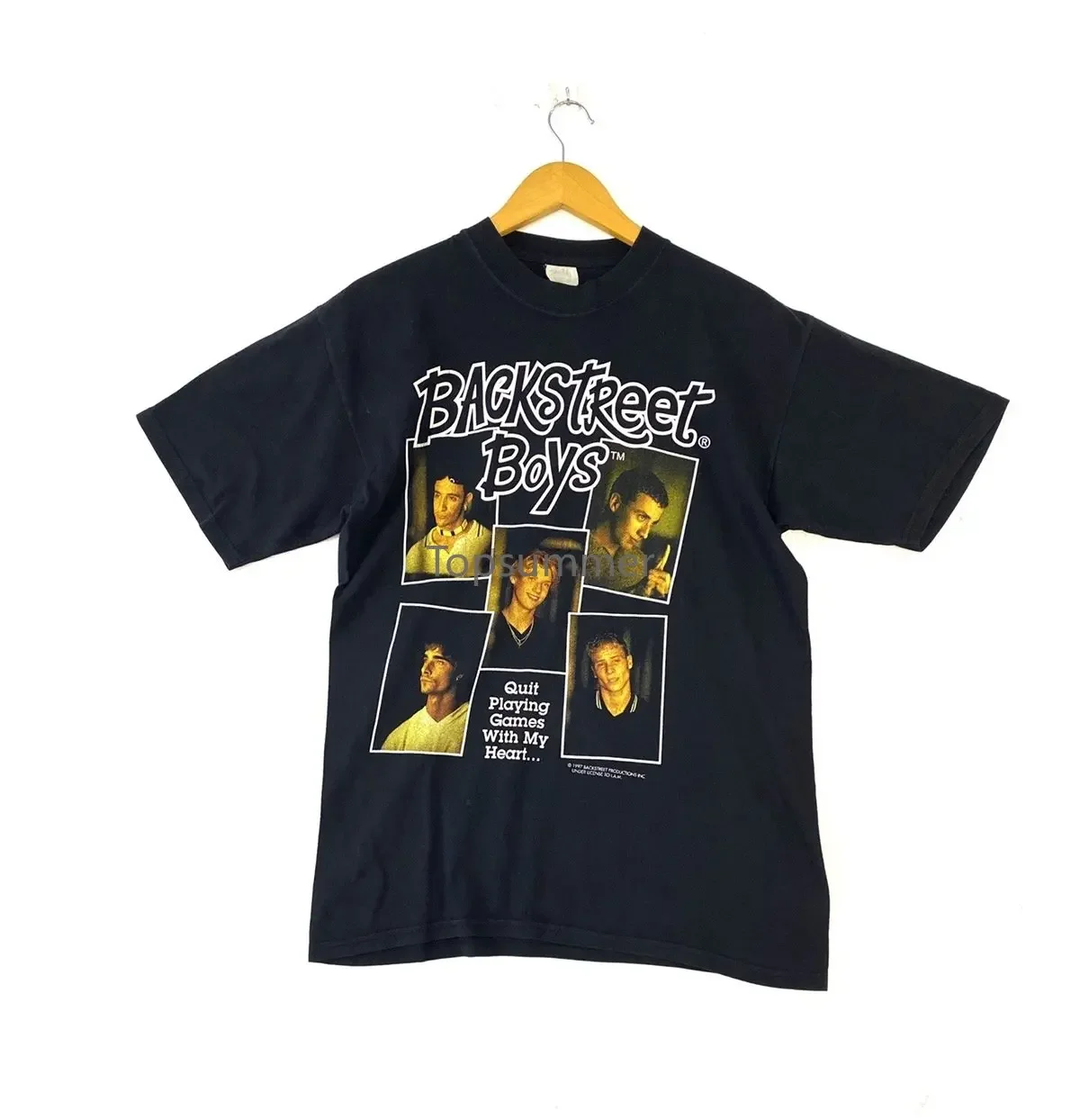

Men T Shirt Vintage 1996 Backstreet Boys Quit Playing My Heart T-Shirts