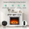Electric Fireplace Mantel, LED Faux Fireplace Heater with Remote Control & Adjustable Flame, TV Console Table 5