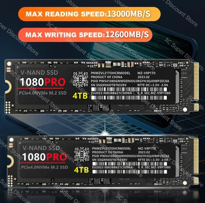 1080 PRO  Ʈ SSD -NGFF  귣 M2 2280 PCIe 4.0 NVME б 14000 MB/S ָ Ʈ ϵ ũ, ũž, PC, PS5 ƮϿ