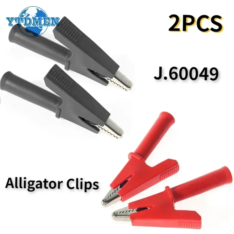 Alligator Clips J.60049 10mm 4mm Jack Socket Full Insulated Safe Crocodile Clips Test Clip Green Red Yellow Blue 2PCS alligator clips electric test clamp test clip