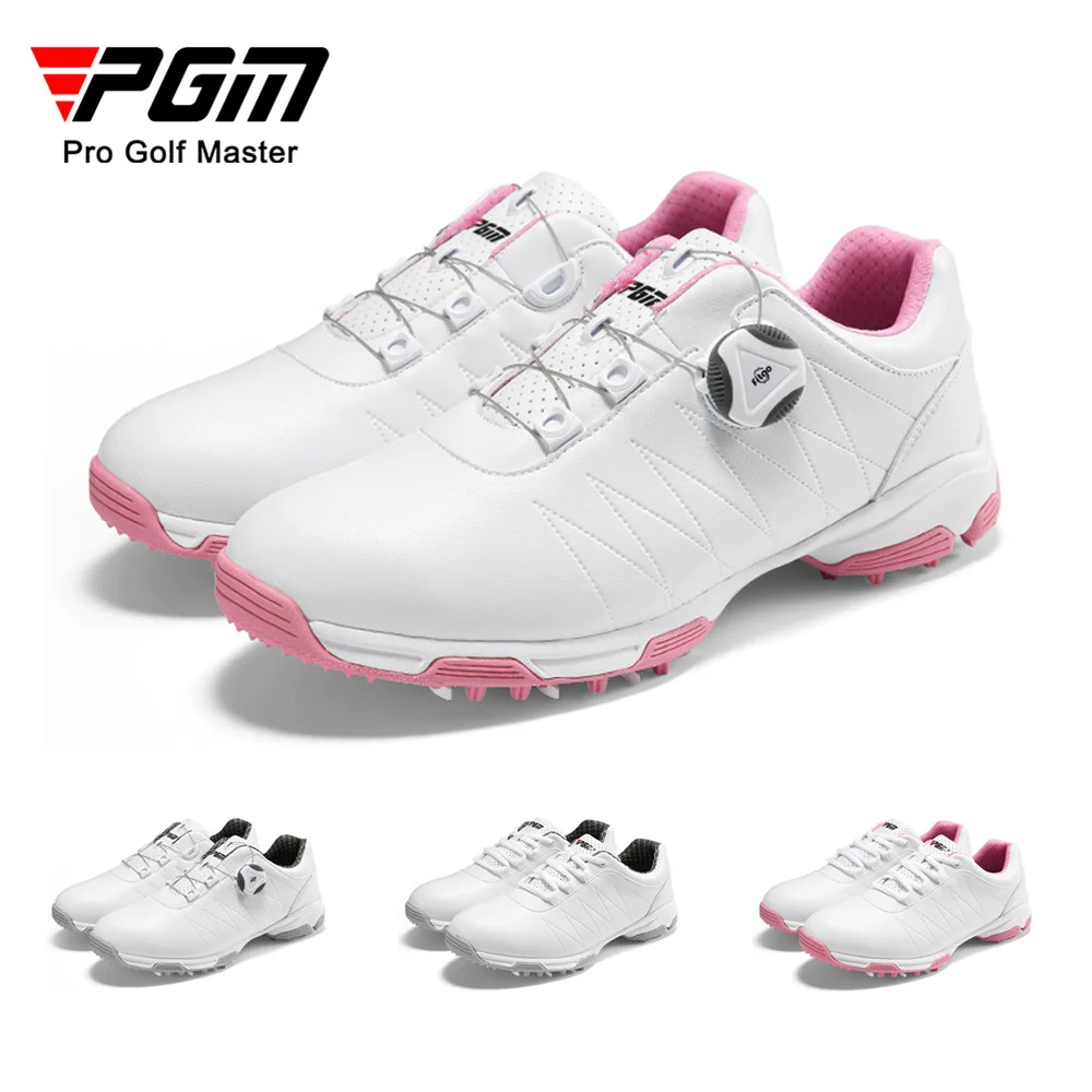 PGM Golf Shoes Women's Waterproof Sports Shoes Knob Buckle Laces Anti-Slip Sole Sports Women's