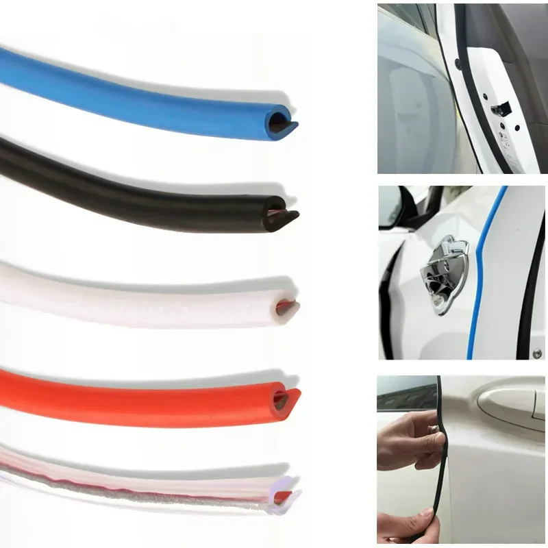 5M Car Door Edge Rubber Scratch Protector Strips Car Styling Mouldings Protection Side Doors Moldings Adhesive Scratch Protector