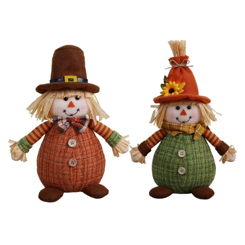 

Collectable Scarecrow Figure Decorative Thanksgiving Day Festival Layout F1CC