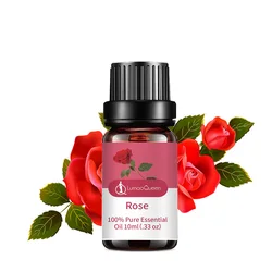 Aromatherapy Essential Oil with Natural Fruit and Vanilla Essence for Candle and Soap Making, 10ml (Rose)