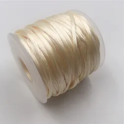 Vibrant 2mm Satin Cord for Chinese Knotting & DIY Crafts (520 ivory)