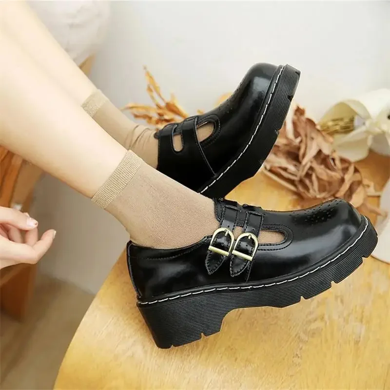 retro brogue women's shoes thick bottom Japanese Mary Jane single shoes cute big head jk small leather shoes 4