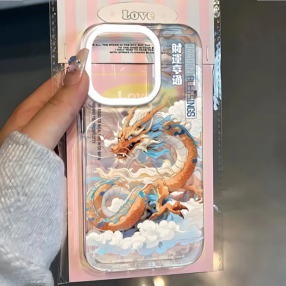 Elegant Chinese Dragon Clear TPU Phone Case - Trendy Fashion Design