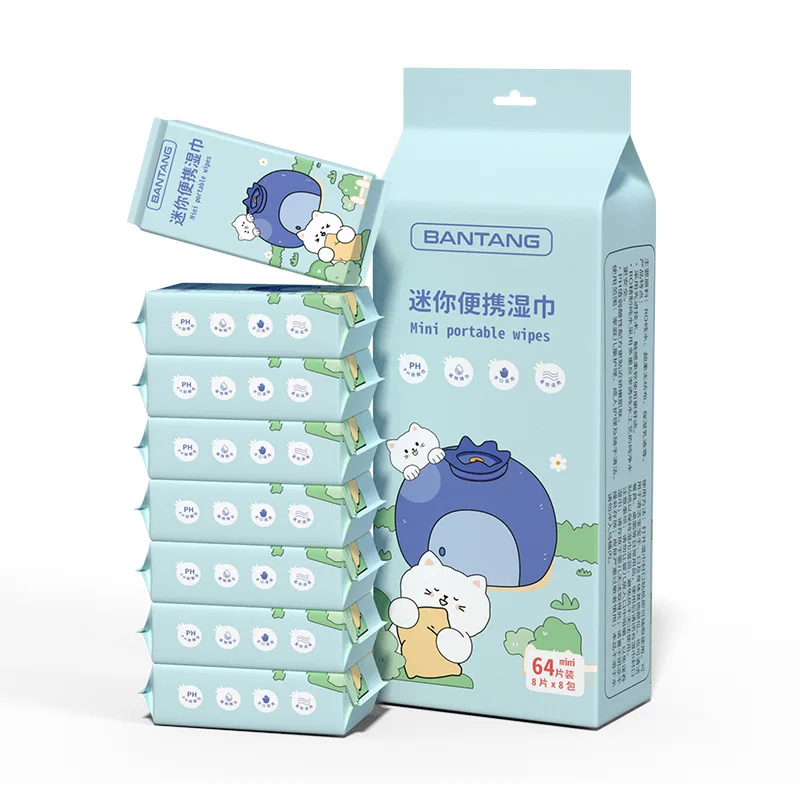 Mini hand wipes/Portable special extraction hand and mouth cleaning wipes pocket mini wipes 5