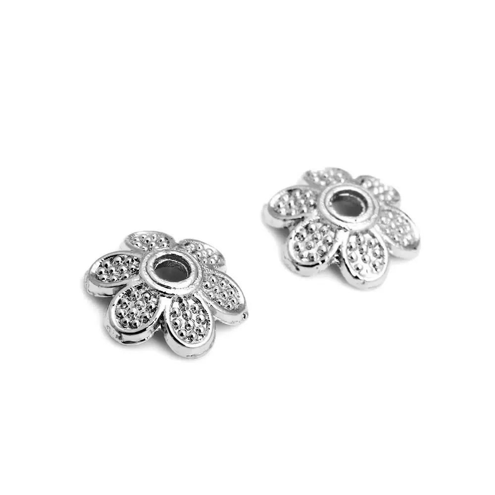 50PCS 18K 골드 컬러 황동 꽃 나무 잎 라운드 비즈 모자 Tessal 모자 쥬얼리 비즈 만들기 용품 Diy 결과 액세서리