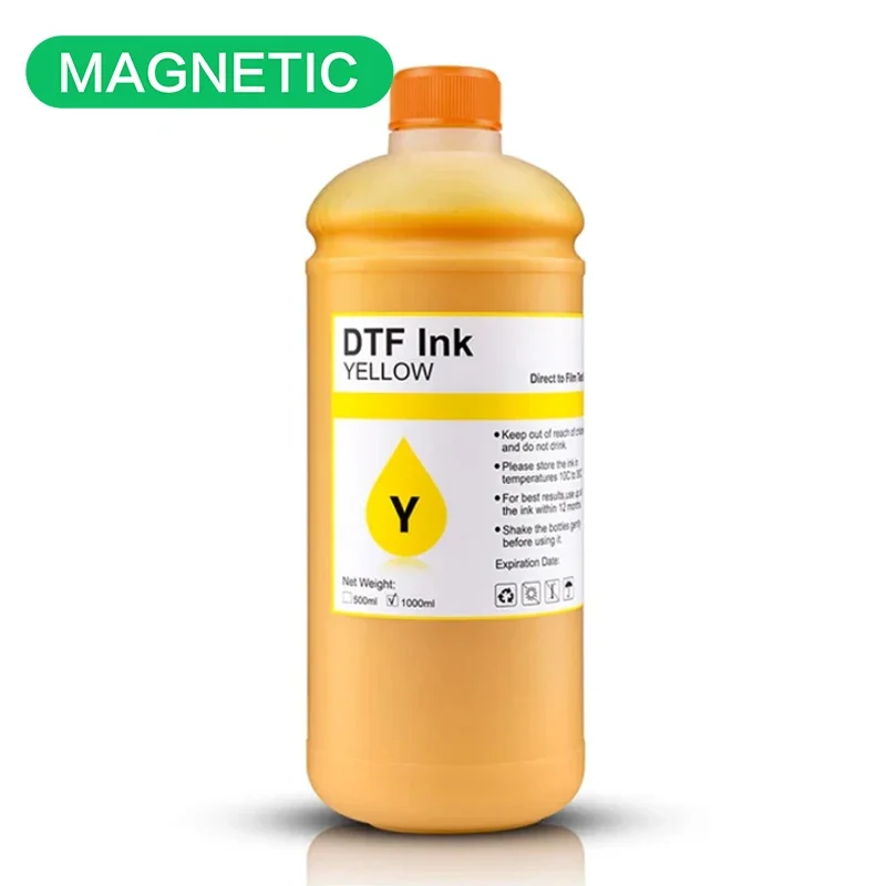 Encre DTF de 1000ml pour transfert direct de film l'horloge, pour toutes les pièces et imprimante grand format BK C M Y WH, document disponible