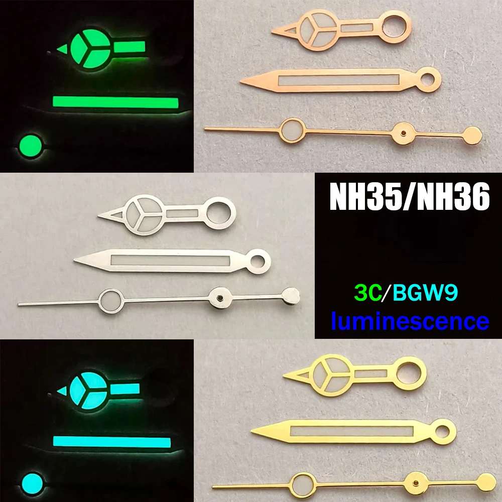 

Watch Pointer Suitable for NH35/NH36 Movement Installation, 3C/BGW9 Luminescence, Mechanical Watch Modification Accessory