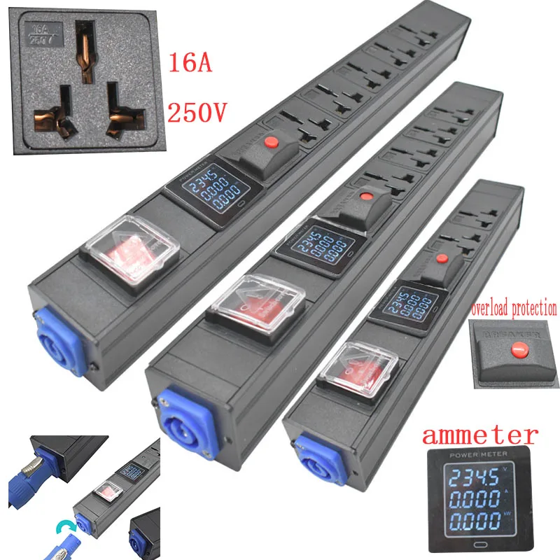 

PDU Power Strip Schuko Powerlink box усилитель мощности аудио 3P Авиационная вилка 2-8AC универсальная розетка 16 А 3500 Вт защита от перегрузки