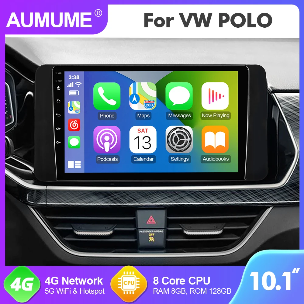

AUMUME Radio Android 12 For VW/Volkswagen Polo MK6 VI 6 2020-2022 Car Multimedia GPS Player 8 Core RAM 8GB RDS