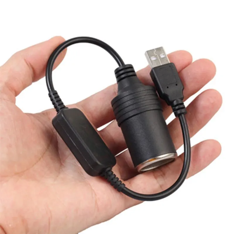 1pc 5V 2A USB To 12V Cigarette Lighter Socket USB Male to Female Cigarette  Lighter Adapter Converter Car Electronics Accessories
