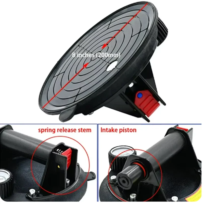 8 Inch 250KG Air Pump Vacuum Suction Cups Hand Pump Sucker Lifted Magnets Handling Tools