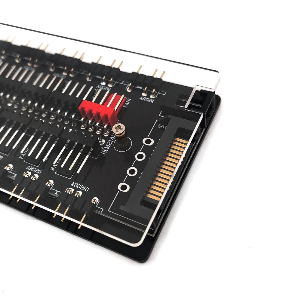 4Pin PWM & 5V 3Pin ARGB ARGB and PWM HUB SATA Power 10/16 Hub Case Fan Hub Adapter Multi Way Splitter for Desktop Computer PC