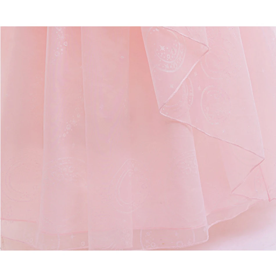 Girl Princess Dress Magic Bad Witch Cosplay Glinda Pink Dress Girls Show Wedding Gown Halloween Role Play Costume Festive Frocks