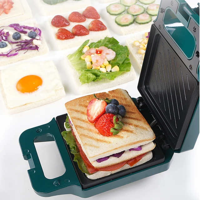 550W Electric Breakfast Machine Hot Pressed Sandwich Machine Panini  Portable Home Non-stick Double sides Heating Toaster 220V - AliExpress