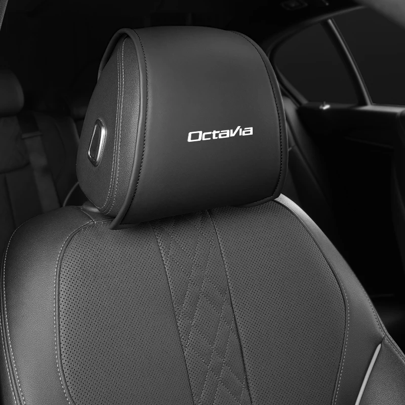 Car Poggiatesta Storage Styling Seat Neck Pillow Cover Protettiva Per Skoda Octavia Rapid Kodiaq Karoq Fabia Kamiq Superb Yeti Rs
