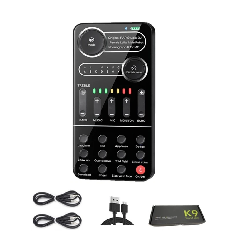 

K9 Mini Voice Changer Гарнитура Звуковая карта для микрофона Live Screaming