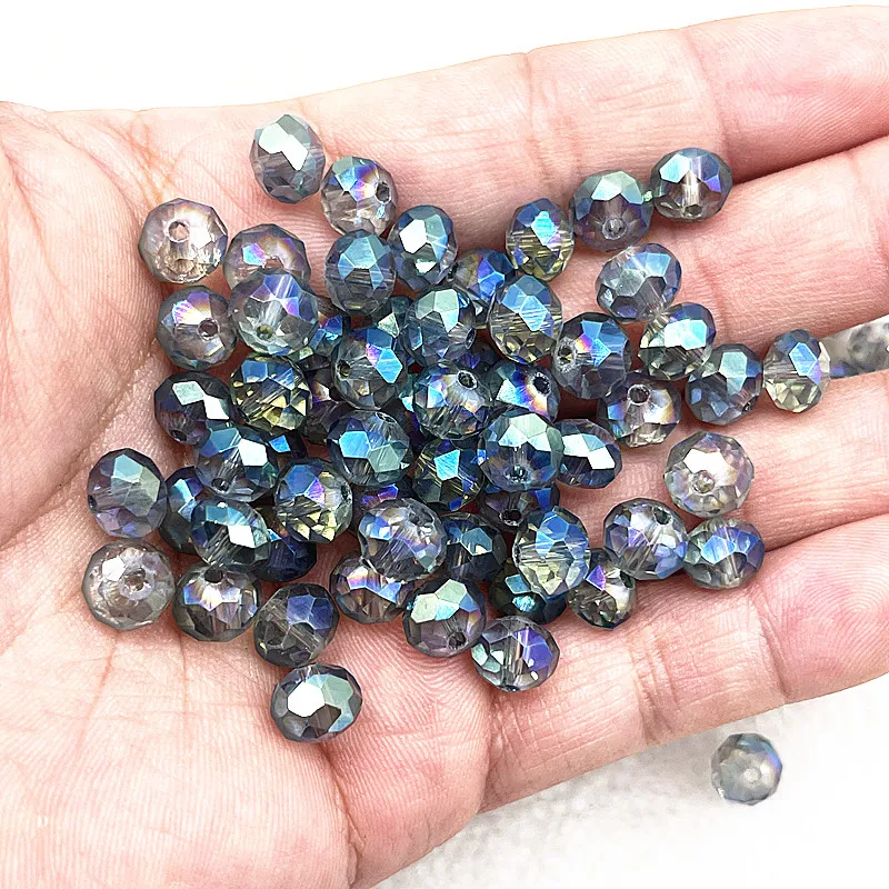 Glass Beads 4/6/8mm Faceted Crystal Glass Beads Loose Spacer Beads for Jewelry Making DIY Handmade Clothing Accessories