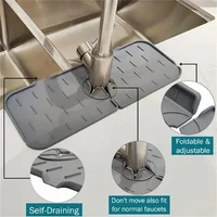 Kitchen Gadgets Silicone Faucet Absorbent Pad Shelf Sink Splash Catcher Countertop Protective Mat Bathroom Drain Mat Acceesories 2