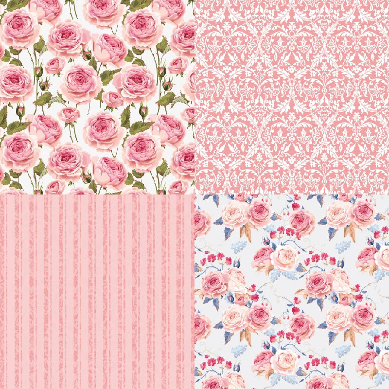  Paper Pack (24sh 6x6) Large Flowers Art Deco FLONZ Vintage  Paper for Scrapbooking and Craft