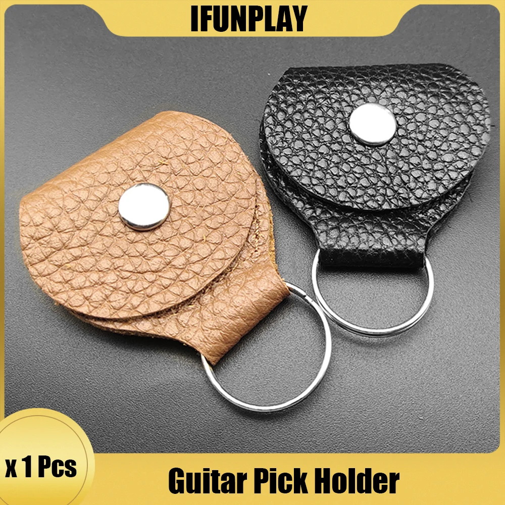 1 Pc Guitar Pick Holder Genuine Leather Guitarra Plectrum Case Bag