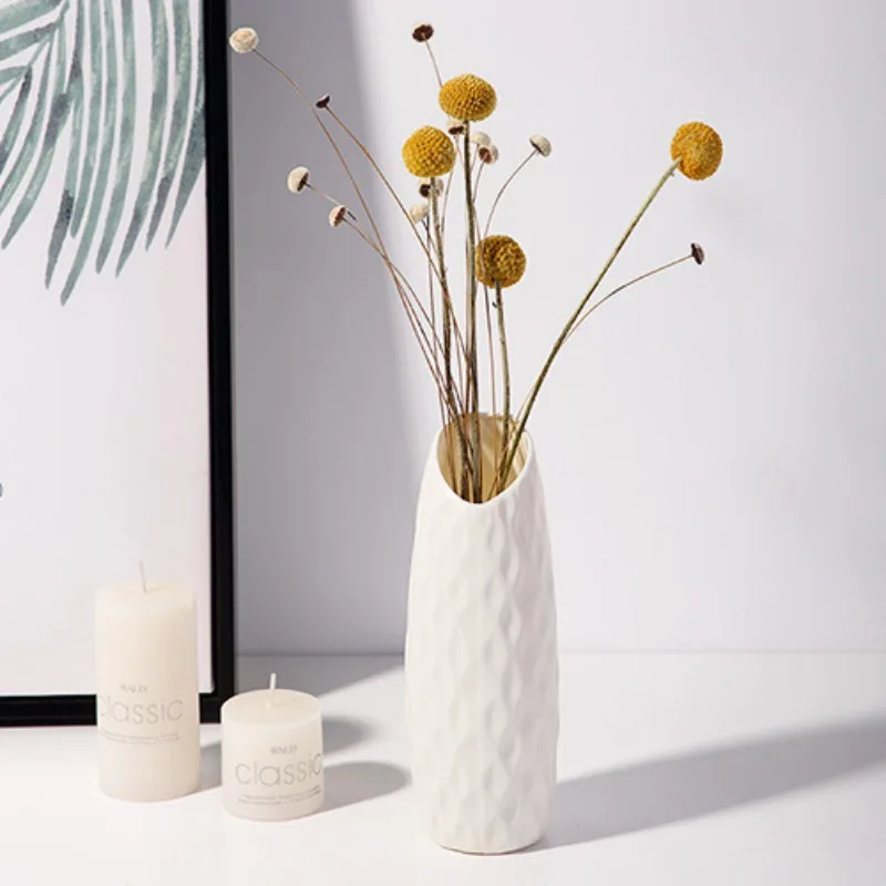 2pcs Nordic Plastic Vase Simple Small Fresh Flower Pot Storage Bottle Flowers Living Room Modern Home Decorations Ornaments