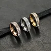 Fashion Jewelry New Single Double Row Starry Sky Square Zircon Crystal from Austrian Titanium Steel Couple Ring 3