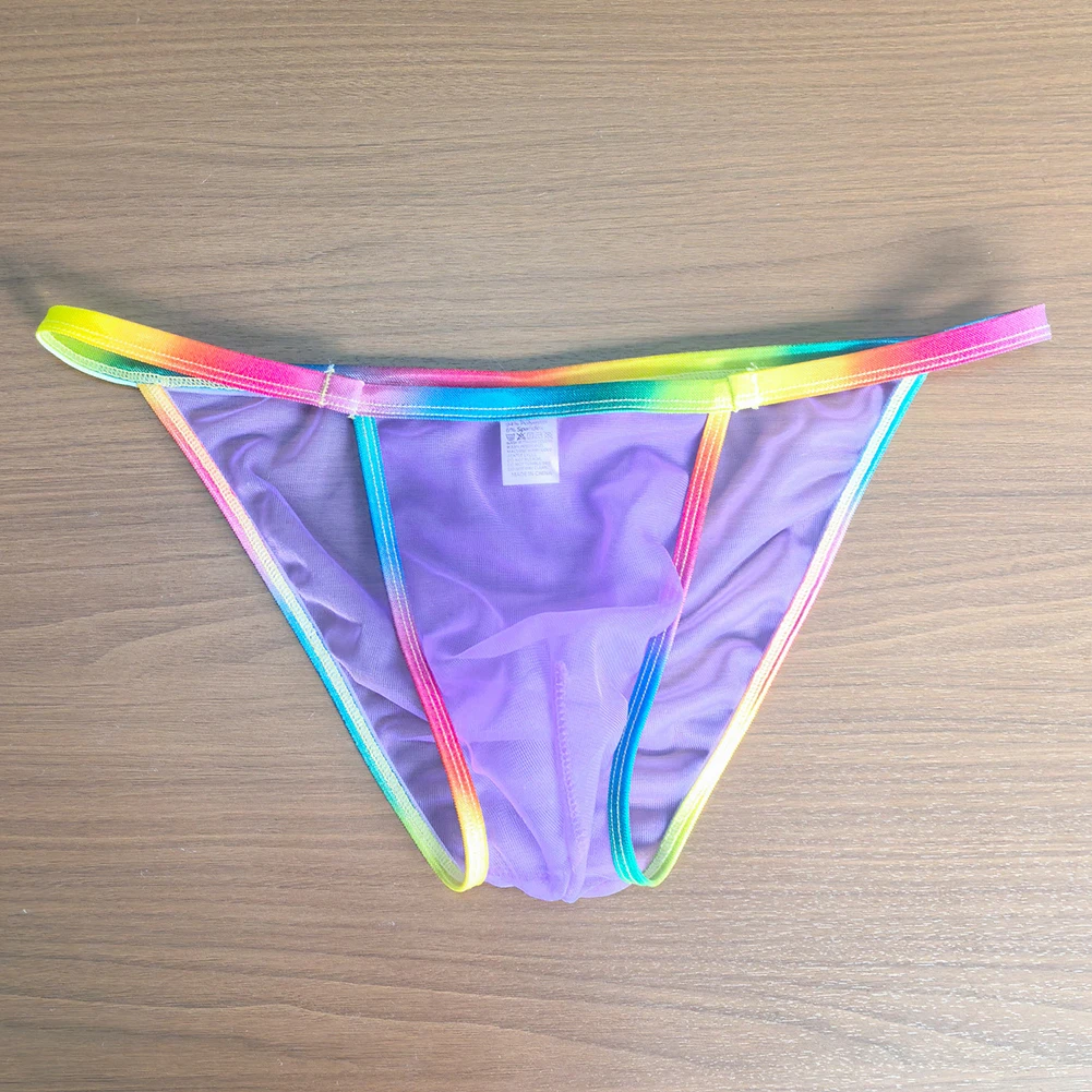 Men Sexy Briefs Sheer See Through Underwear Low Rise Quick Dry Hot Lingiere Sissy Pouch Mesh Panties Breathable Men's Clothing