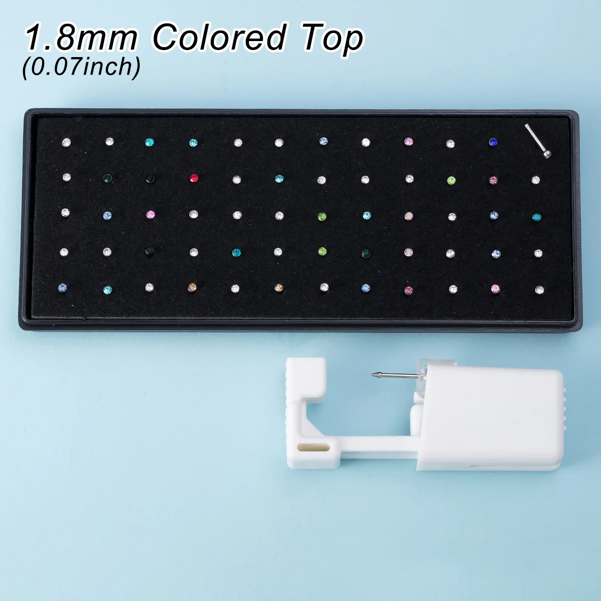 Nose Piercing Kit 61PCS Including 1pc Disposable Nose Piercing Gun 60pcs CZ Straight Studs piercing jewelry nose studs nose piercing gun body piercing kit body piercing jewelry body jewelry piercing tool