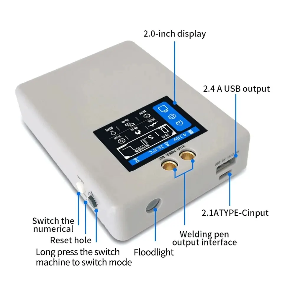 CNC True Colour Screen Portable Spot Welder 2.0 Inch HD Professional LED Lighting 18650 Lithium Battery DIY Complete Kit 2