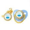 Luxury Baby Pacifier Clips Crown Princess Prince Pacifiers Holder Silicone Infant Nipple Teether Bpa Free Newborn Shower Gifts 2