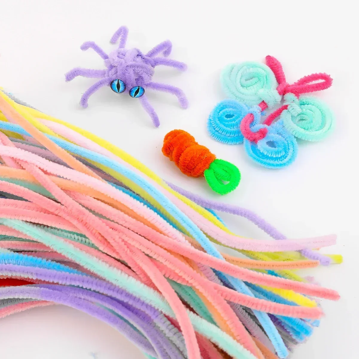 Colorful Chenille Stems Wire Twisted Rods 100/10Pcs DIY Crafts Soft Sticks Pipe Cleaners Kids Toys Wedding Decoration Supplies chenille pipe cleaners craft supplies craft toys chenille craft supplies