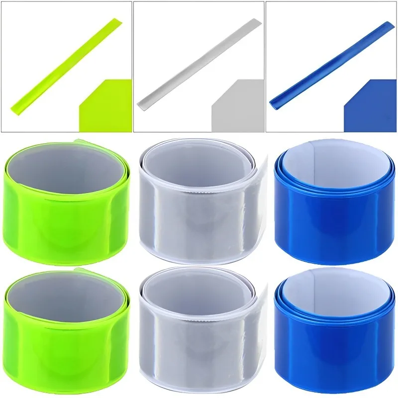 Bike Accessories 40x3cm Running Fishing Cycling Reflective Strips Bike Safety Night Warning Bicycle Bind Pants Leg Wrist Strap Reflective Tape
