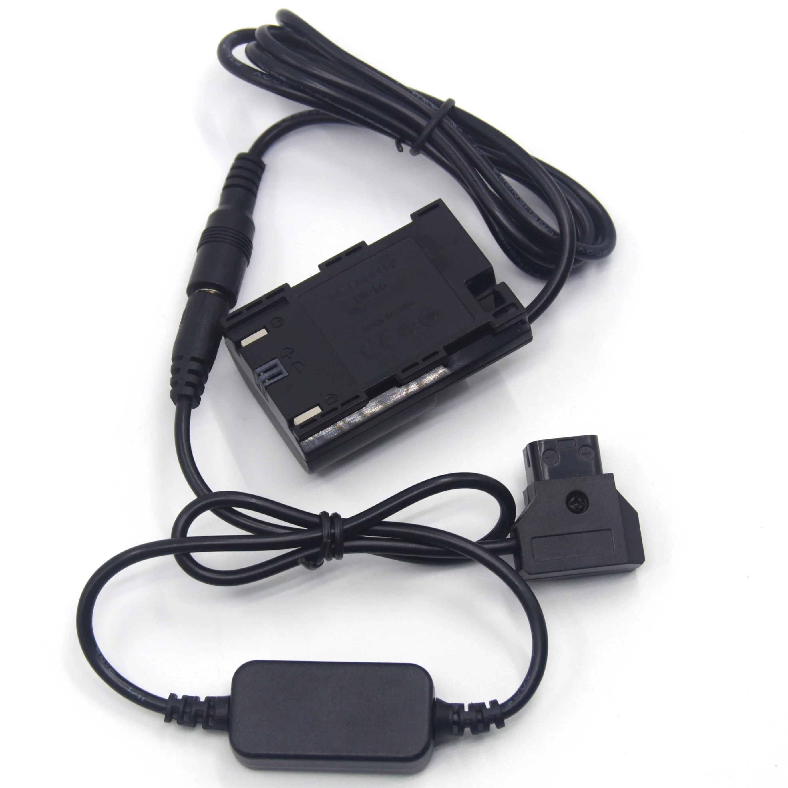 

LP-E6 Dummy Battery DR-E6 DC Coupler ACK-E6 D-TAP 12-24V Step-Down Cable Fit For Canon EOS 5D2 5D3 6D 7D 60D 5D Mark III Cameras