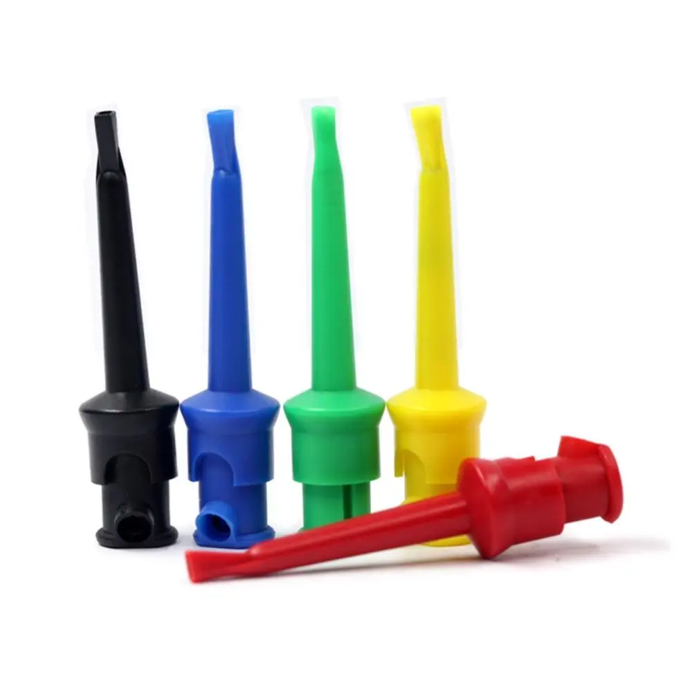 Quick Test Hook Test Clips Mini Grabber DIY Accessories for Multimeter Lead Soldered Nylon Copper Gilded Clamp alligator clips,electric test clamp,test clip,test hooks clips