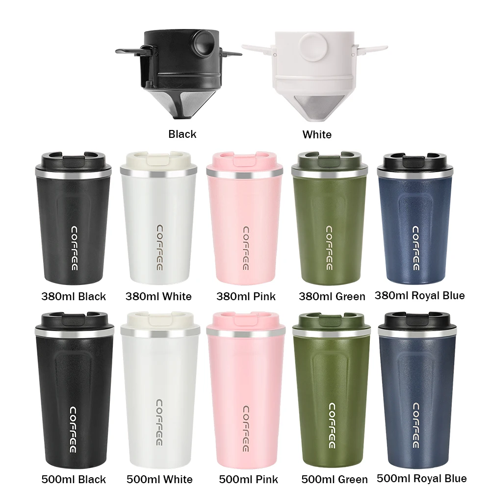 380ml/500ml Coffee Mugs 304 Stainless Steel Hot Cold Thermal Kettle Travel  Cup for Home Office Automobile Mugs Coffee Filter