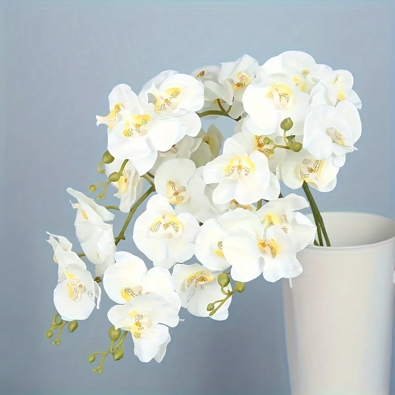 2Pcs 9-Head Flowers 38inch Artificial Butterfly Orchid Bouquet Artificial Flowers for Wedding Decoration Home Garden Room Decor