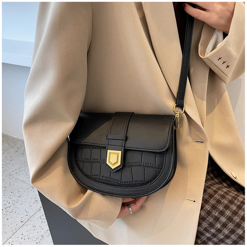 

2023 Retro French Shoulder Bag Corssbody Bags For Women Niche Vintage Saddle Leather All-Match Messenger Satchel Bag Handbags