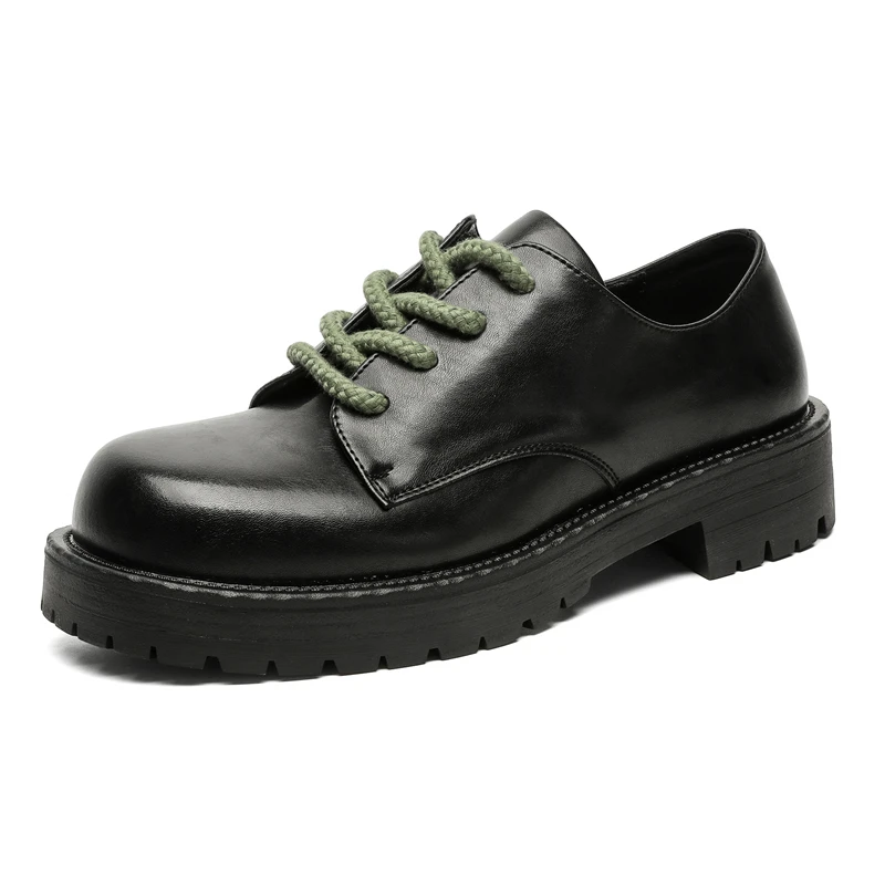 Men's Leather Casual Shoes Thick Soled Fashion Designer Style_voghion.com